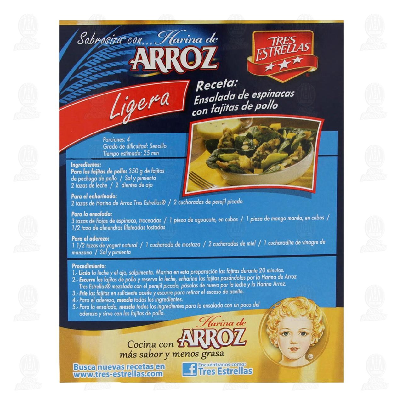 Harina de Arroz Tres Estrellas Libre de Gluten, 250 gr. image number 2