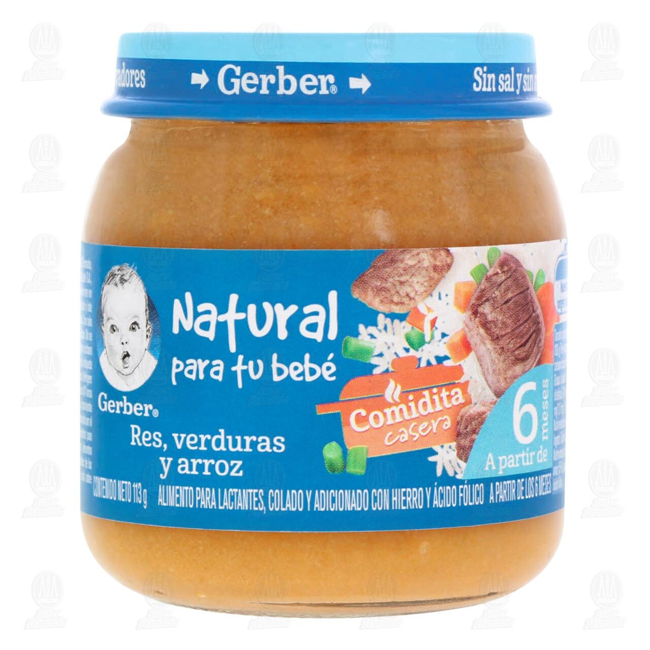 Papilla Gerber Comidita Casera Etapa 2 Res, Verduras y Arroz, 113 gr. image number 1