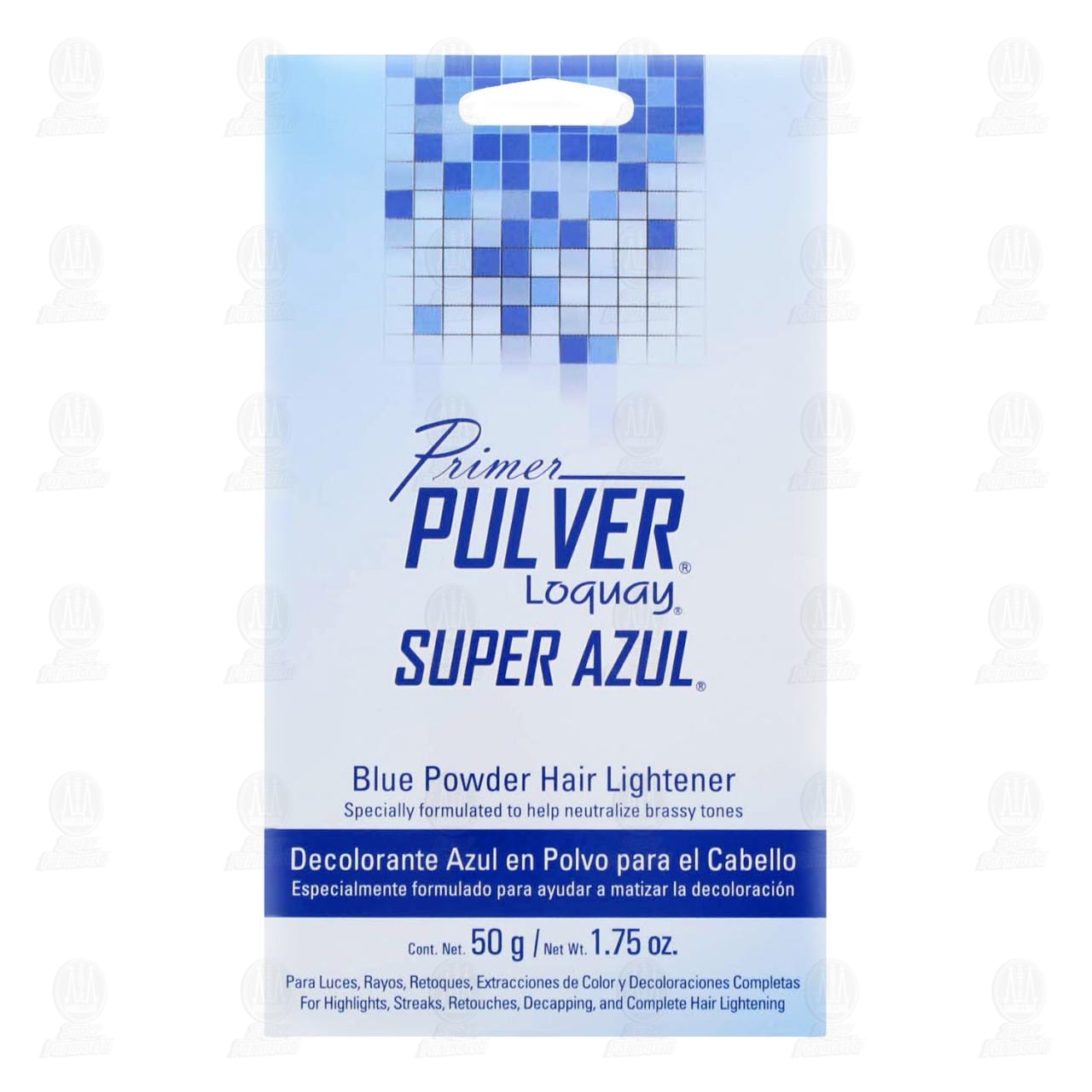 Decolorante en Polvo Loquay Primer Pulver Super Azul para el Cabello, 50 gr.