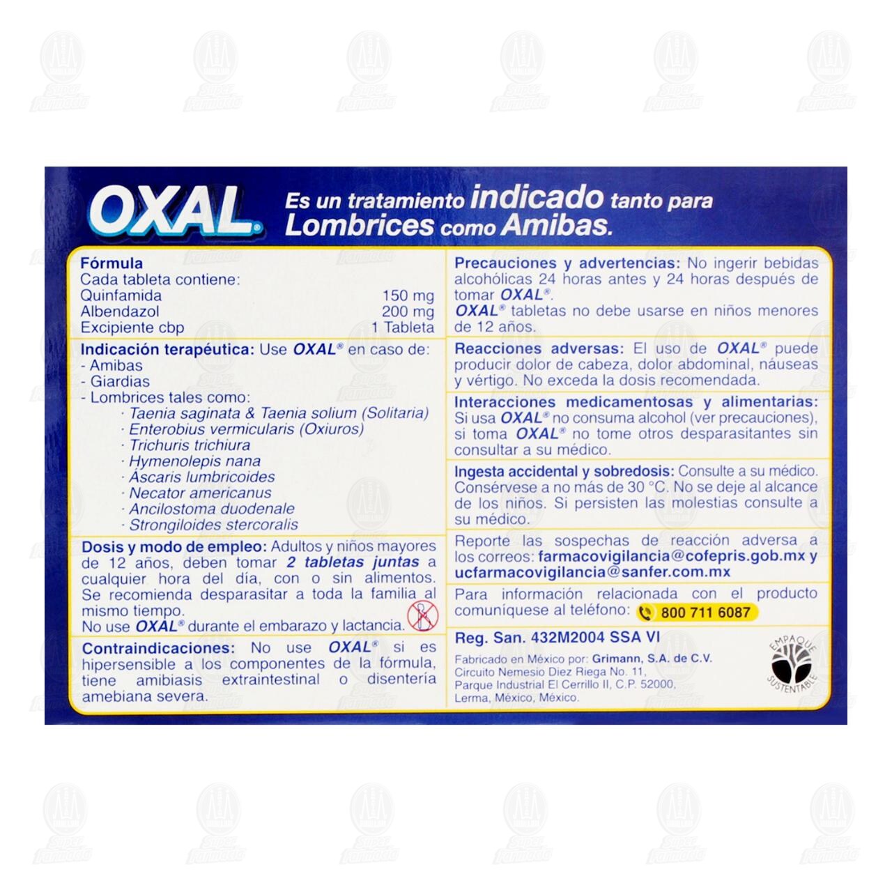 Oxal 150mg/200mg, 2 Tabletas. image number 2