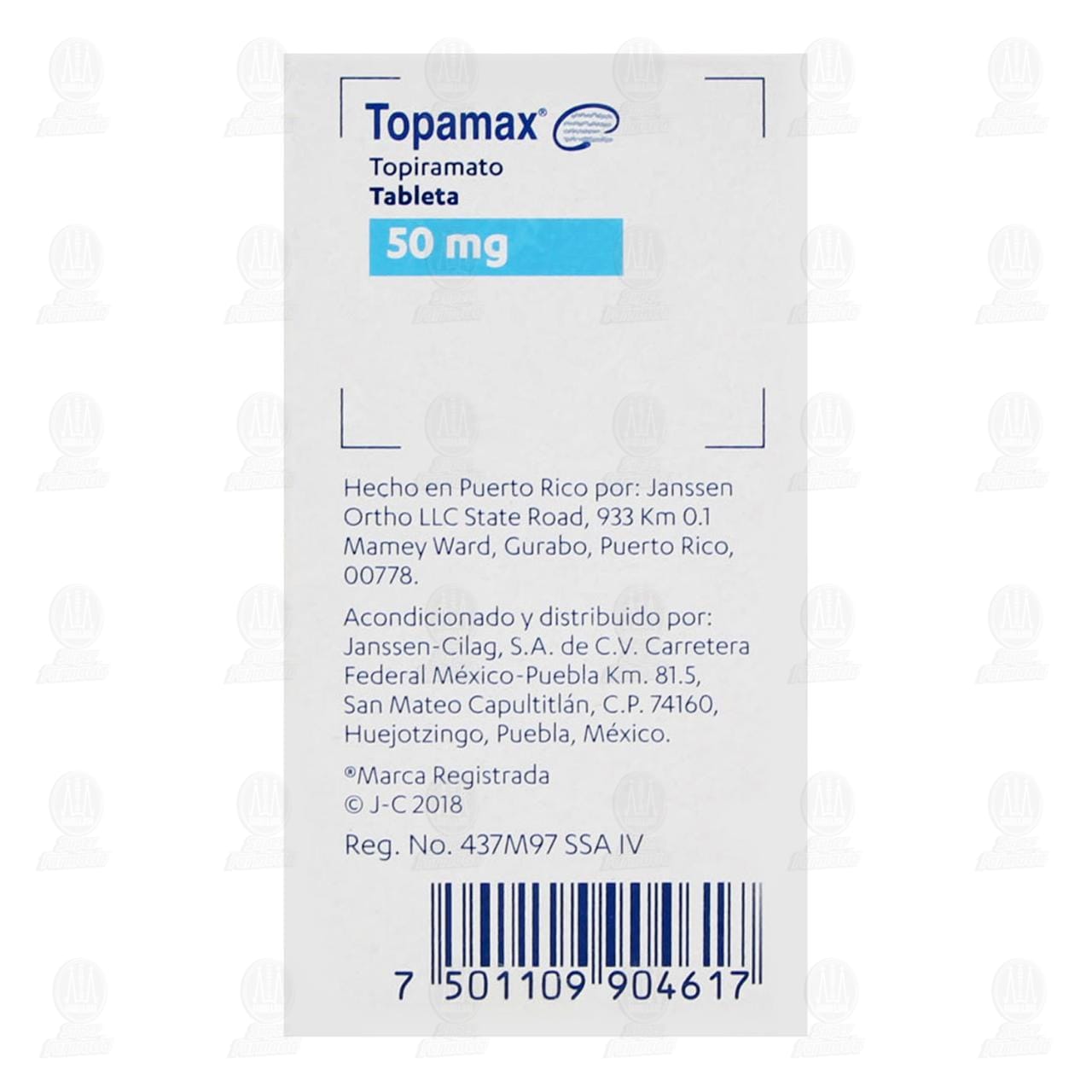 Topamax 50 mg, 20 Tabletas. image number 2