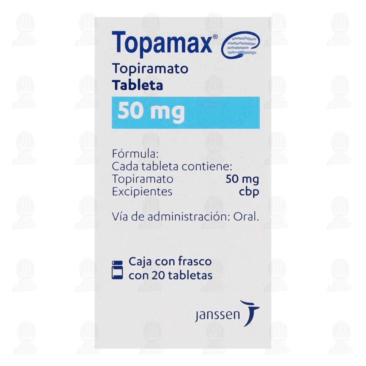 Topamax 50 mg, 20 Tabletas. image number 1