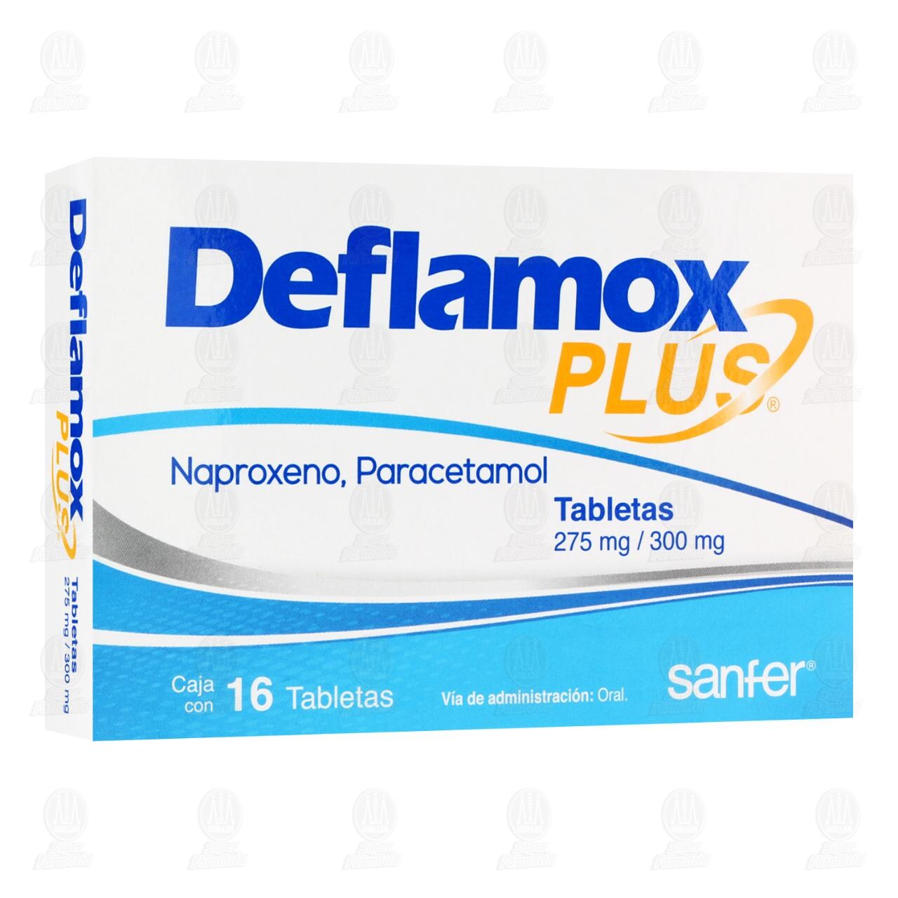 Deflamox Plus 275mg/300mg, 16 Tabletas. image number 0