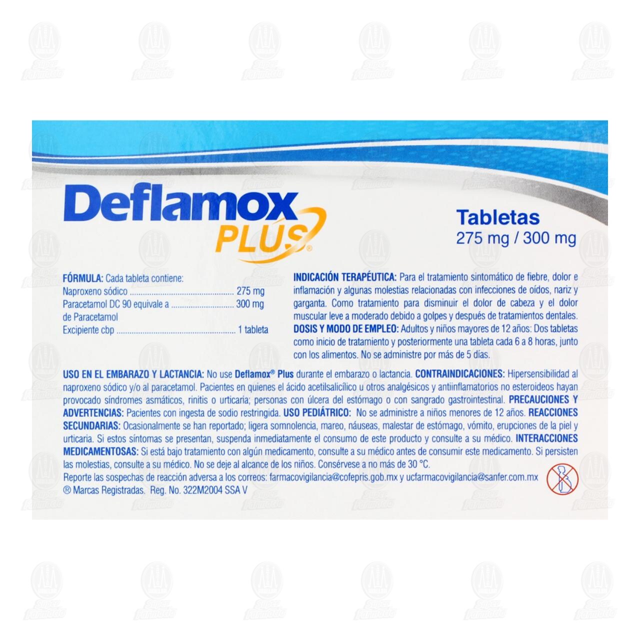 Deflamox Plus 275mg/300mg, 16 Tabletas. image number 2