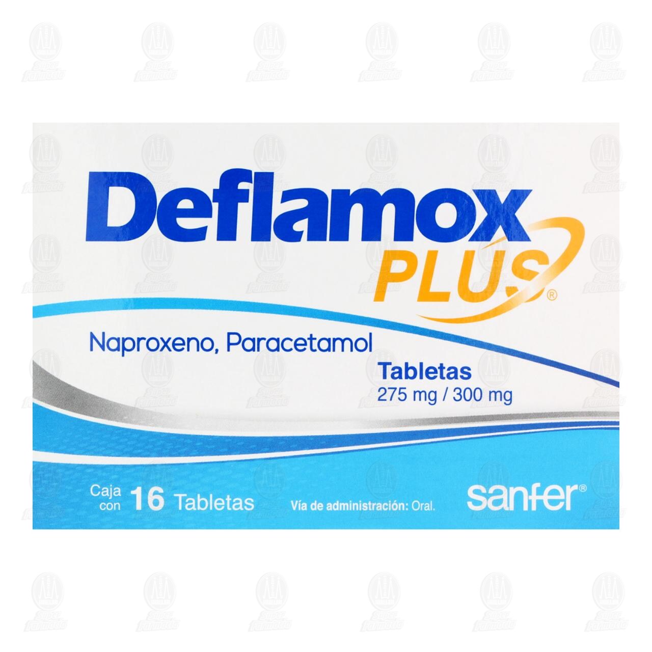Deflamox Plus 275mg/300mg, 16 Tabletas. image number 1