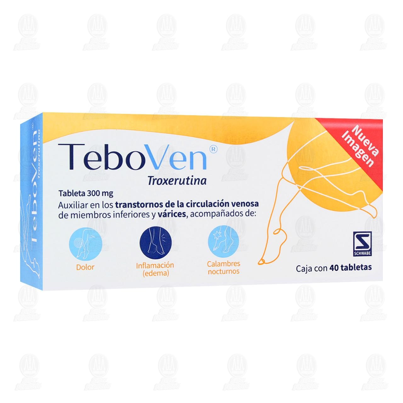 Teboven 300 mg, 40 Tabletas. image number 0