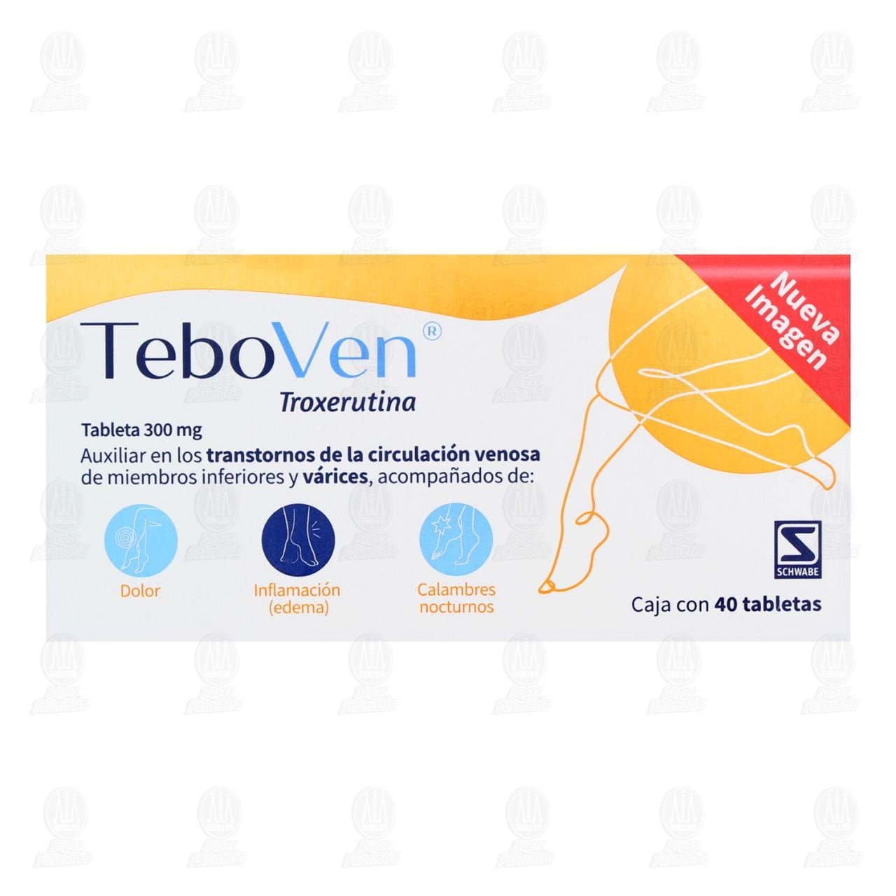 Teboven 300 mg, 40 Tabletas. image number 1
