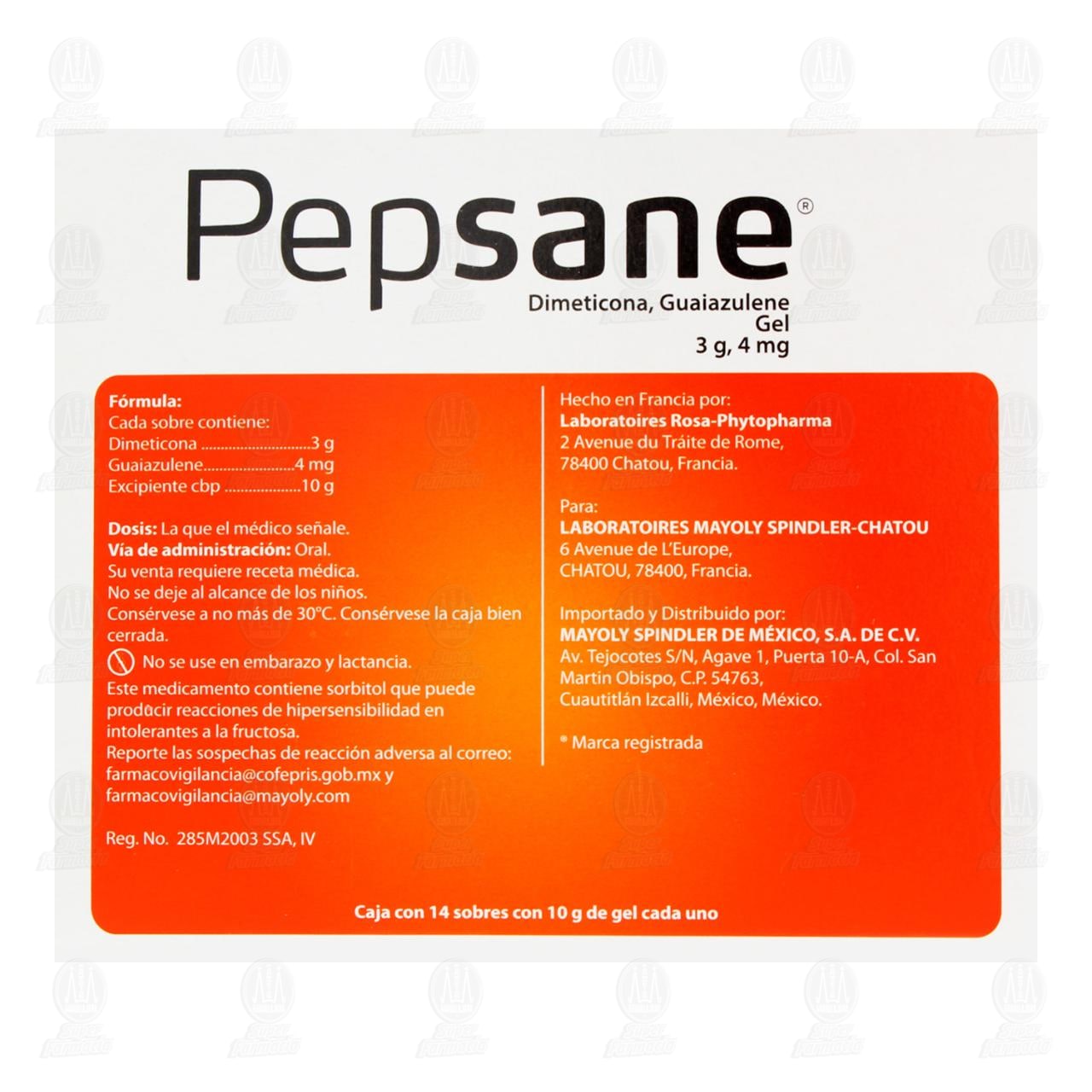 Pepsane Gel 3gr/4gr, 14 Sobres. image number 2