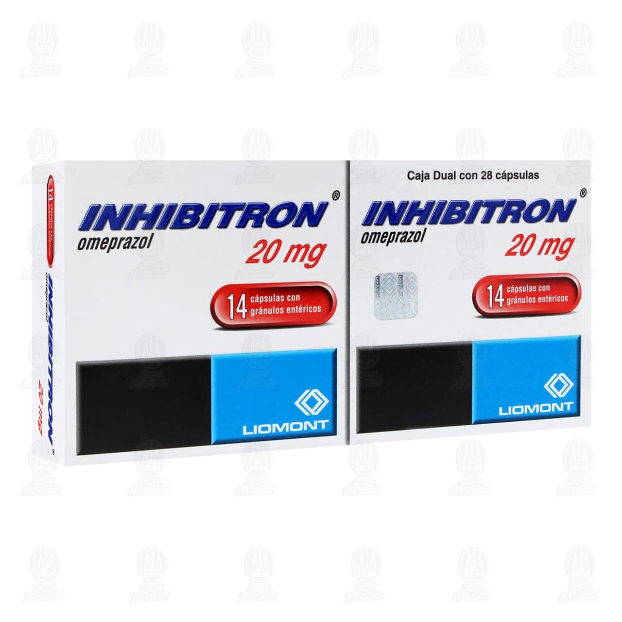 Inhibitron 20 mg, 2 Dual 14 C&aacute;psulas C/U. image number 0