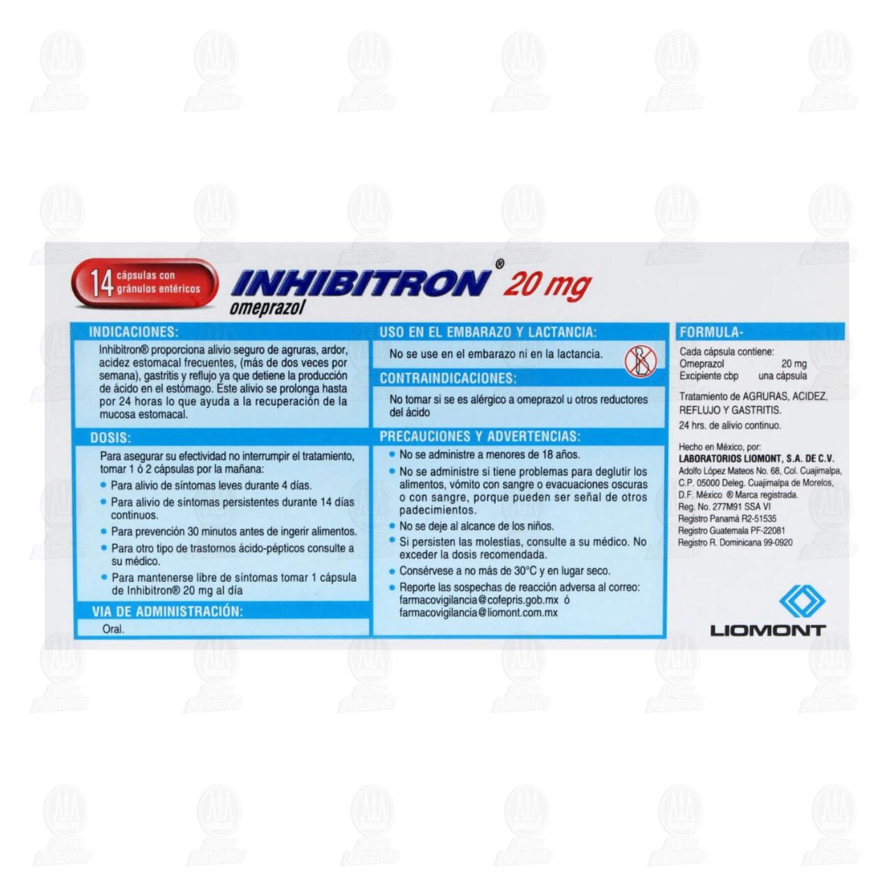 Inhibitron 20 mg, 2 Dual 14 C&aacute;psulas C/U. image number 2