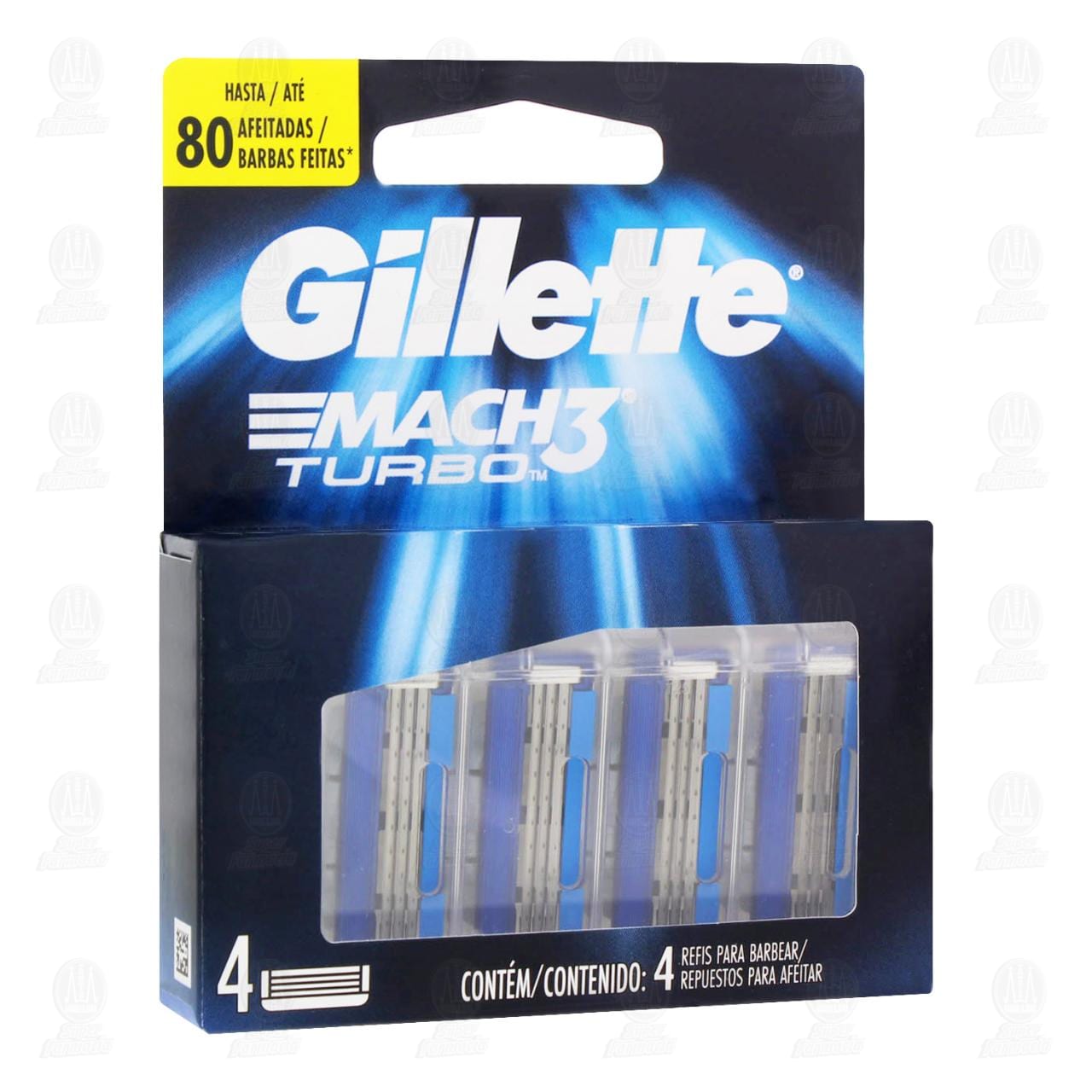 Cartuchos para Afeitar Gillette Mach3 Turbo 4 Unidades