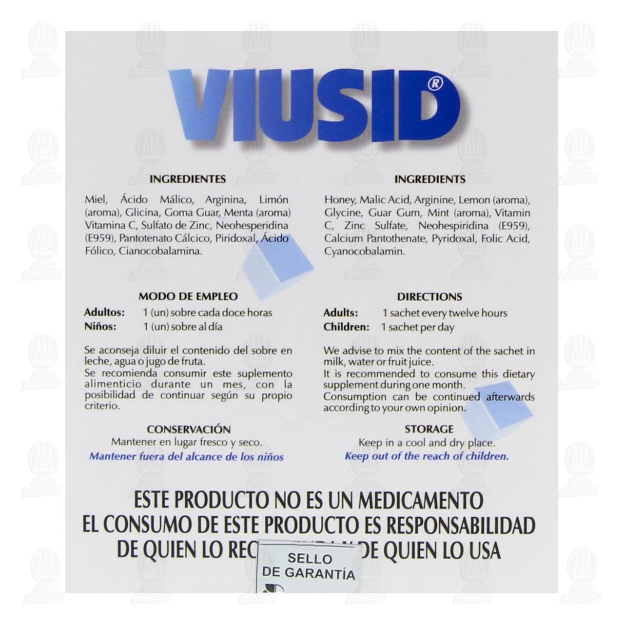 Viusid Suplemento Alimenticio 4 gr, 21 Sobres. image number 2