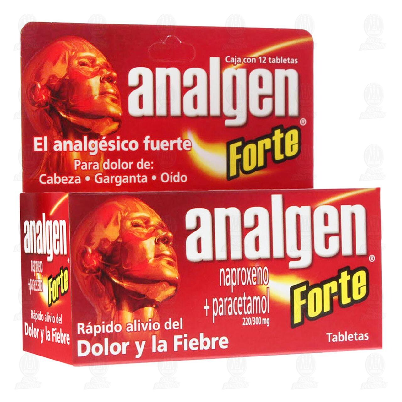 Analgen Forte 220/300mg, 12 Tabletas. image number 0