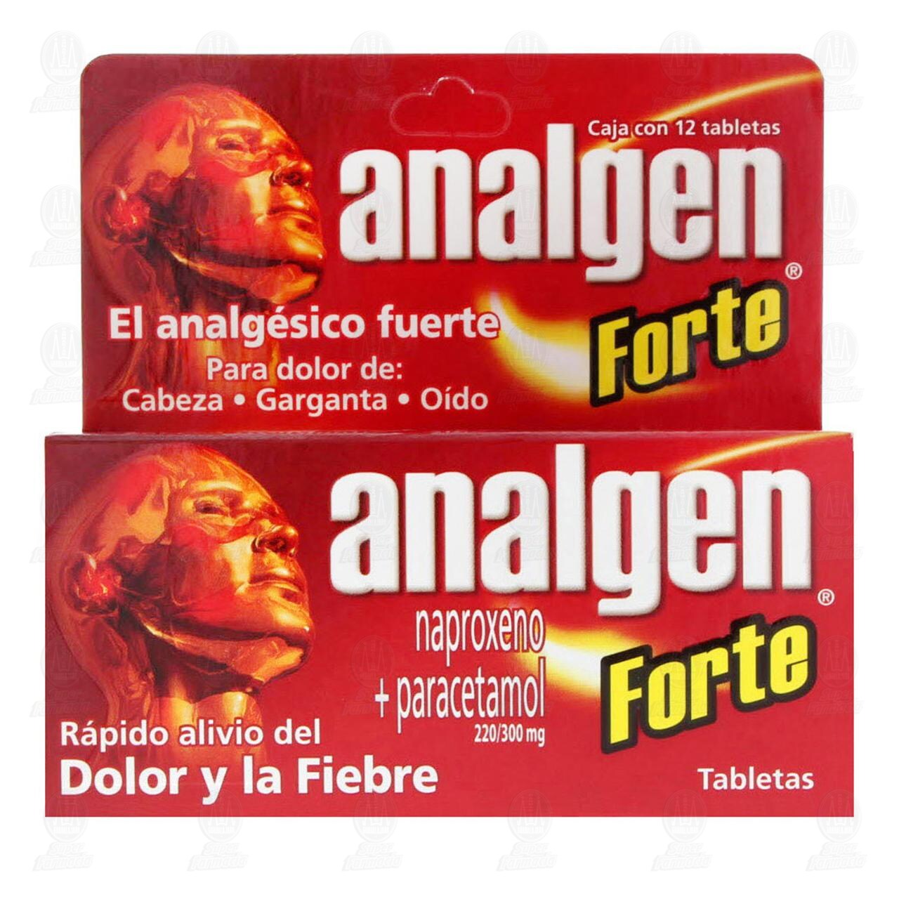 Analgen Forte 220/300mg, 12 Tabletas. image number 1
