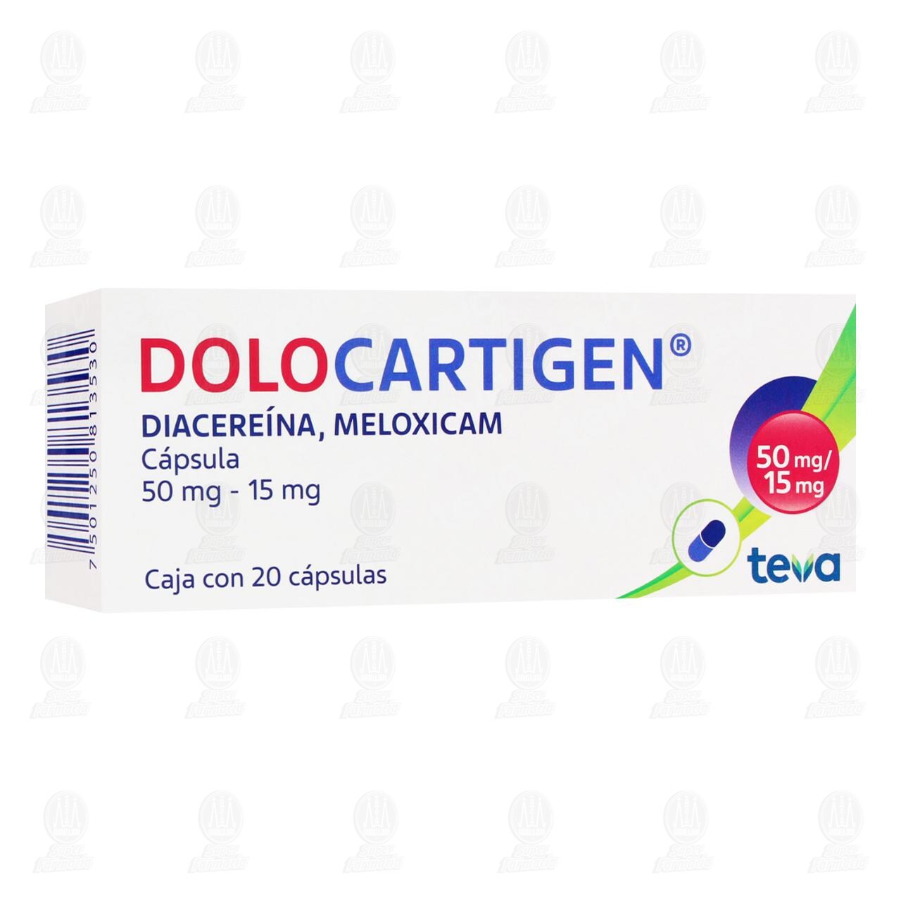Dolocartigen 50mg/15mg, 20 C&aacute;psulas. image number 0