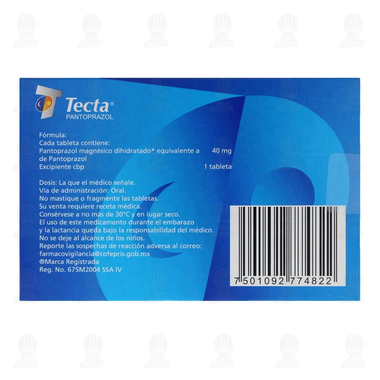 Tecta 40 mg, 7 Tabletas. image number 2