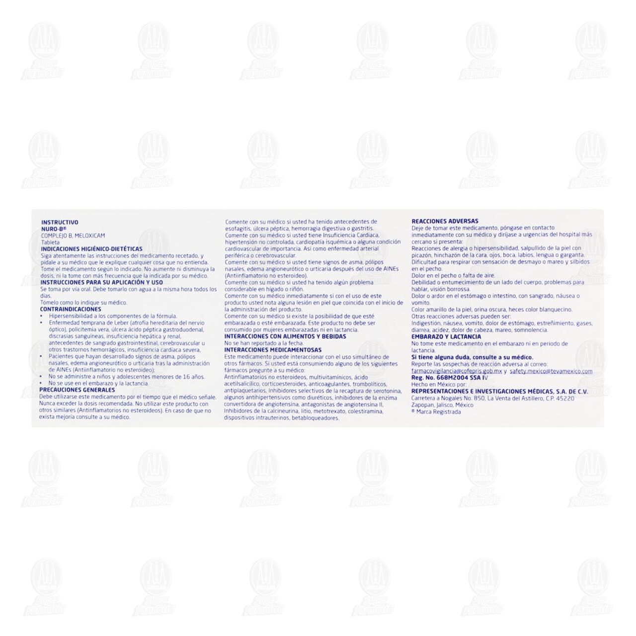 Nuro-B 7.5 mg, 20 Tabletas. image number 2