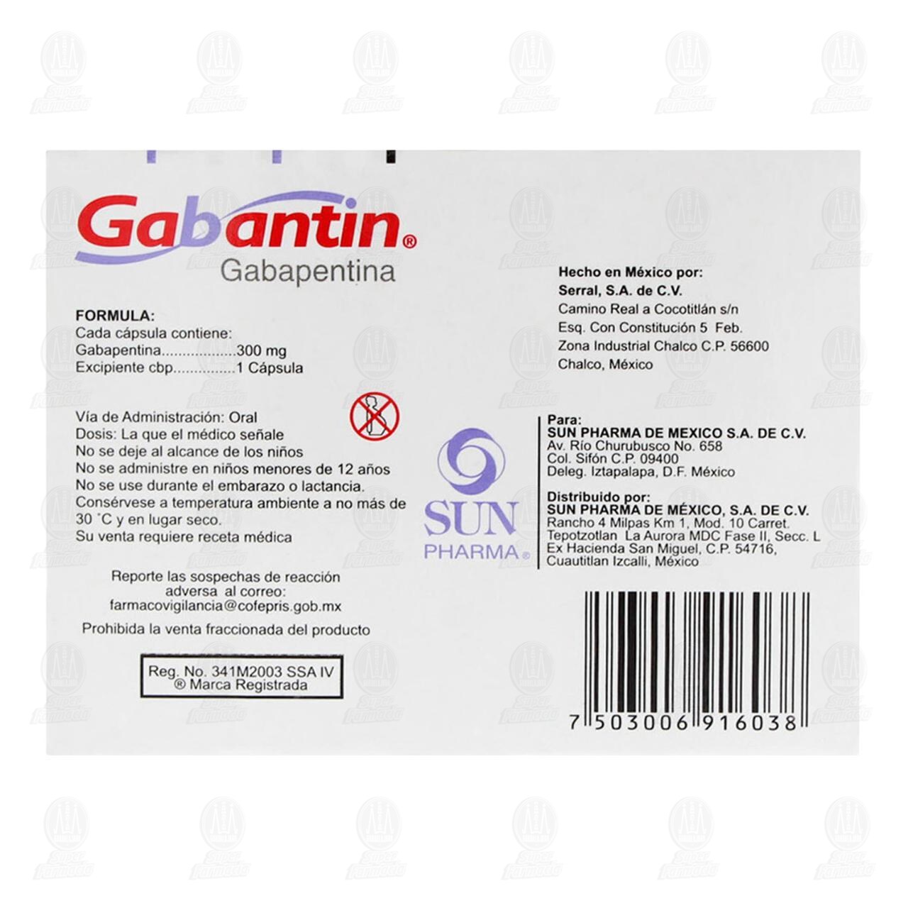 Gabantin 300 mg, 15 C&aacute;psulas. image number 2