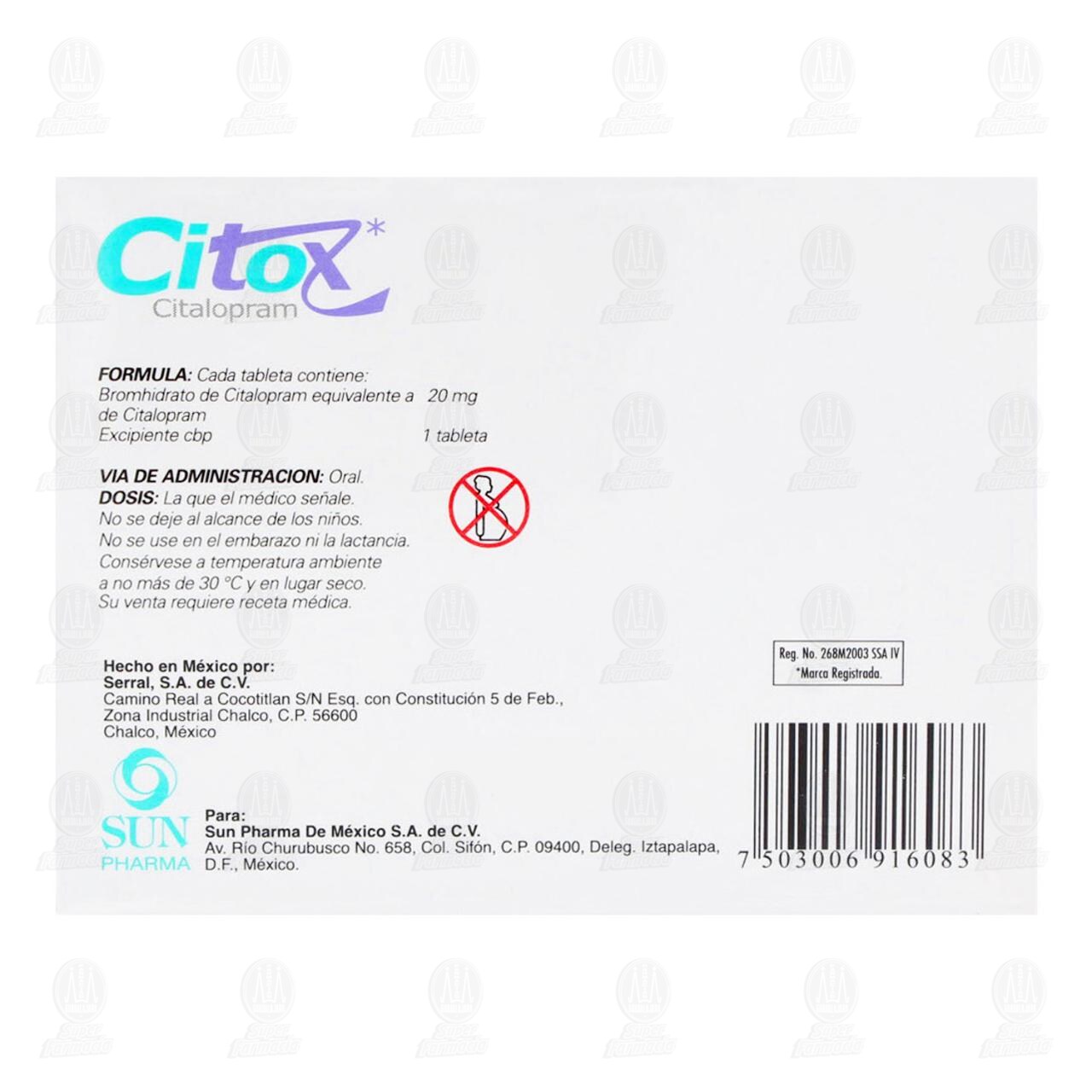 Citox 20 mg, 28 Tabletas. image number 2