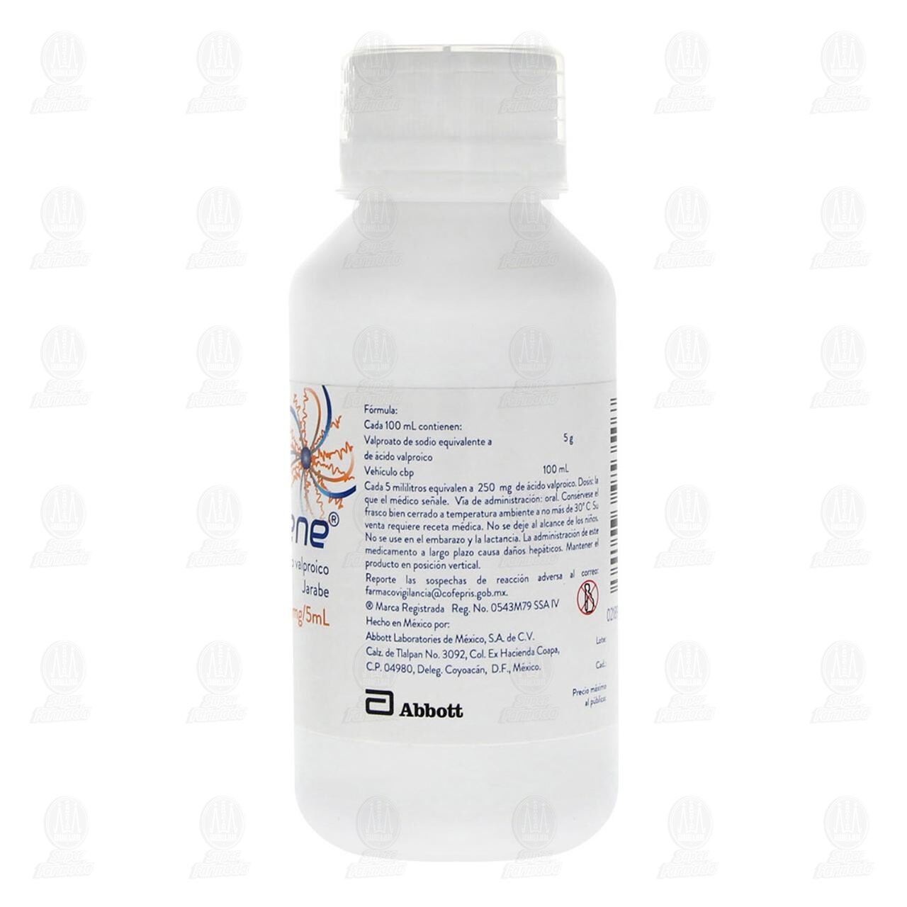 Depakene 250mg/5ml Jarabe, 120 ml. image number 2