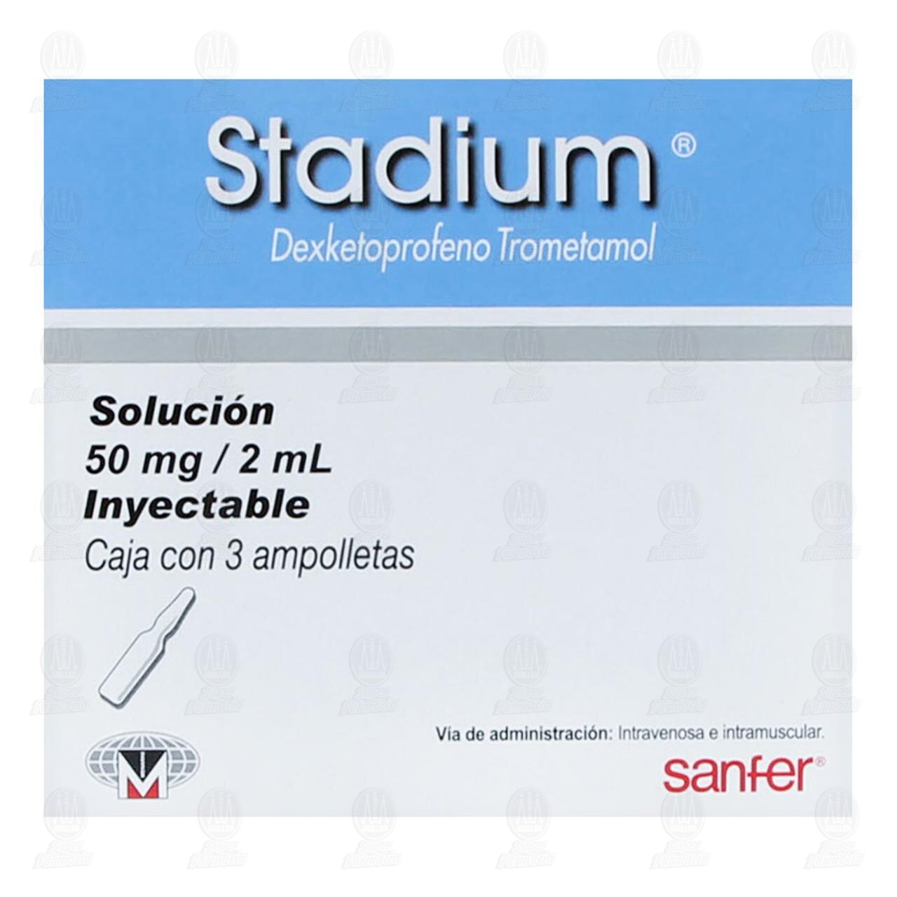 Stadium 50mg/2ml Soluci&oacute;n Inyectable 3 Ampolletas, 2 ml c/u. image number 1