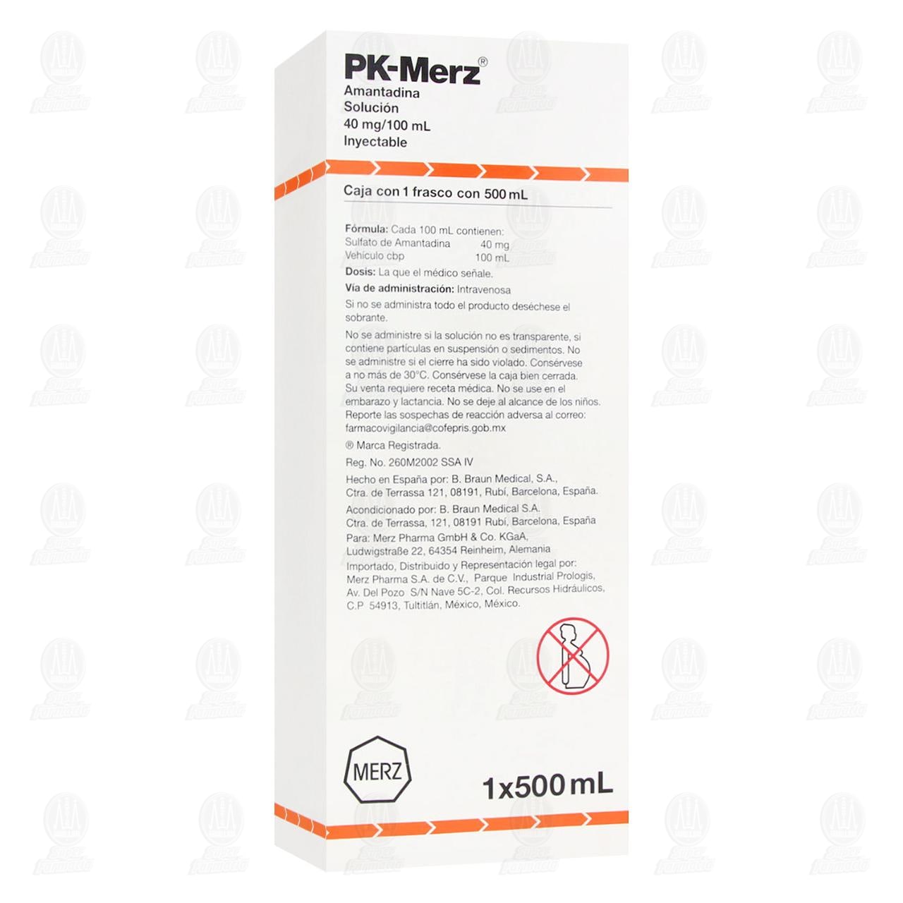 Pk-Merz 40mg/100ml Soluci&oacute;n Inyectable, 500 ml. image number 0