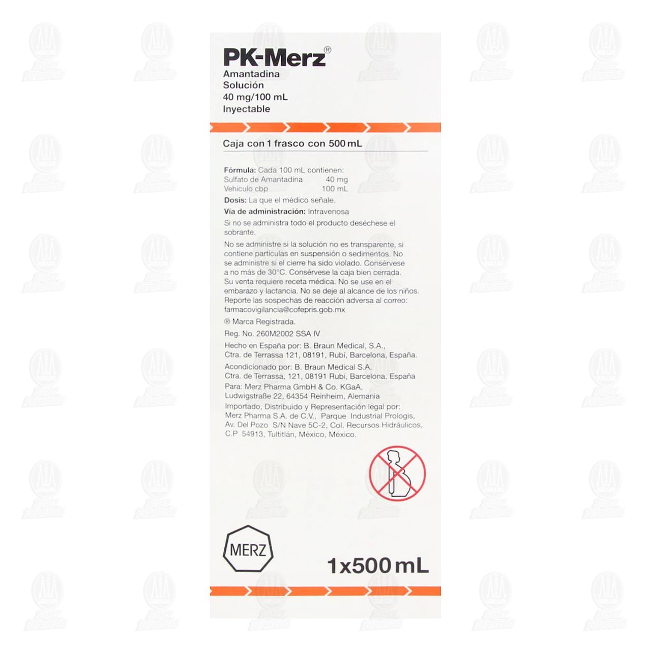 Pk-Merz 40mg/100ml Soluci&oacute;n Inyectable, 500 ml. image number 1
