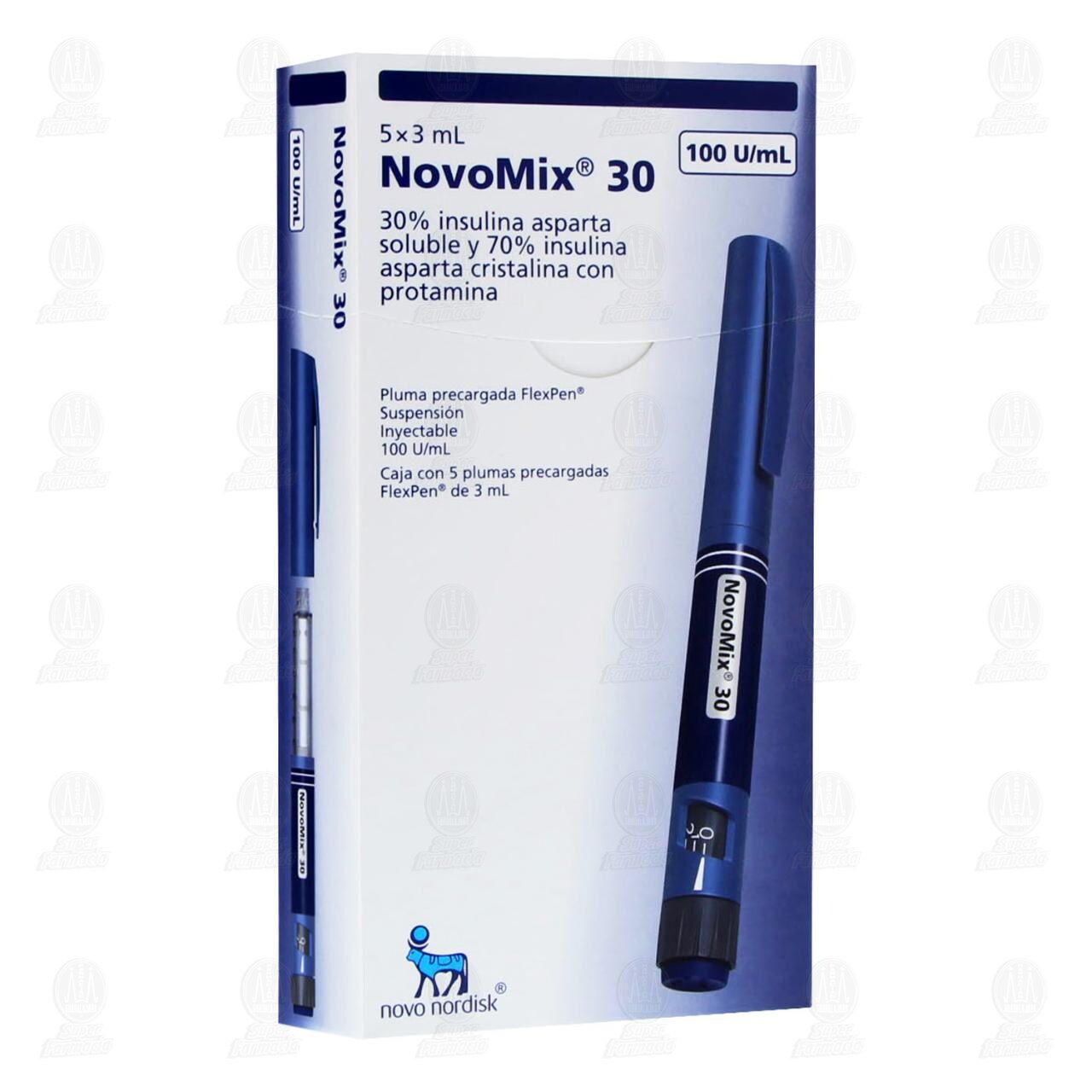 Novomix 30 Flexpen Suspensi&oacute;n Inyectable 5 Plumas Precargadas, 3 ml. image number 0