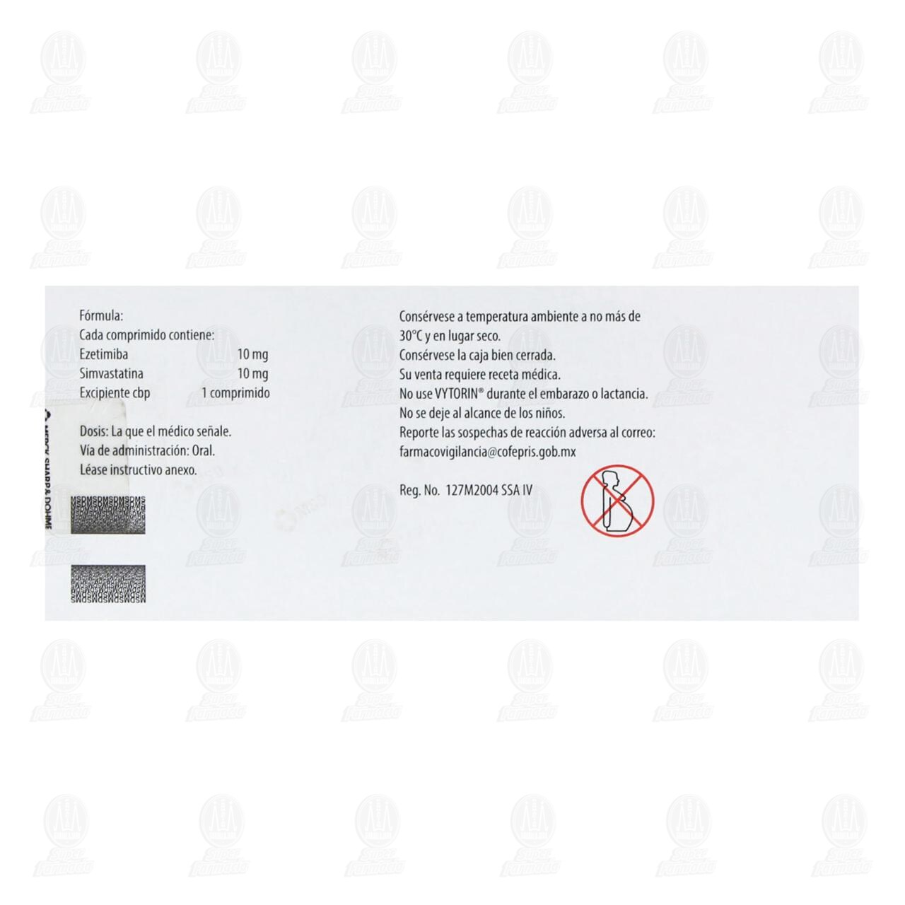 Vytorin 10mg/10mg, 28 Comprimidos. image number 2