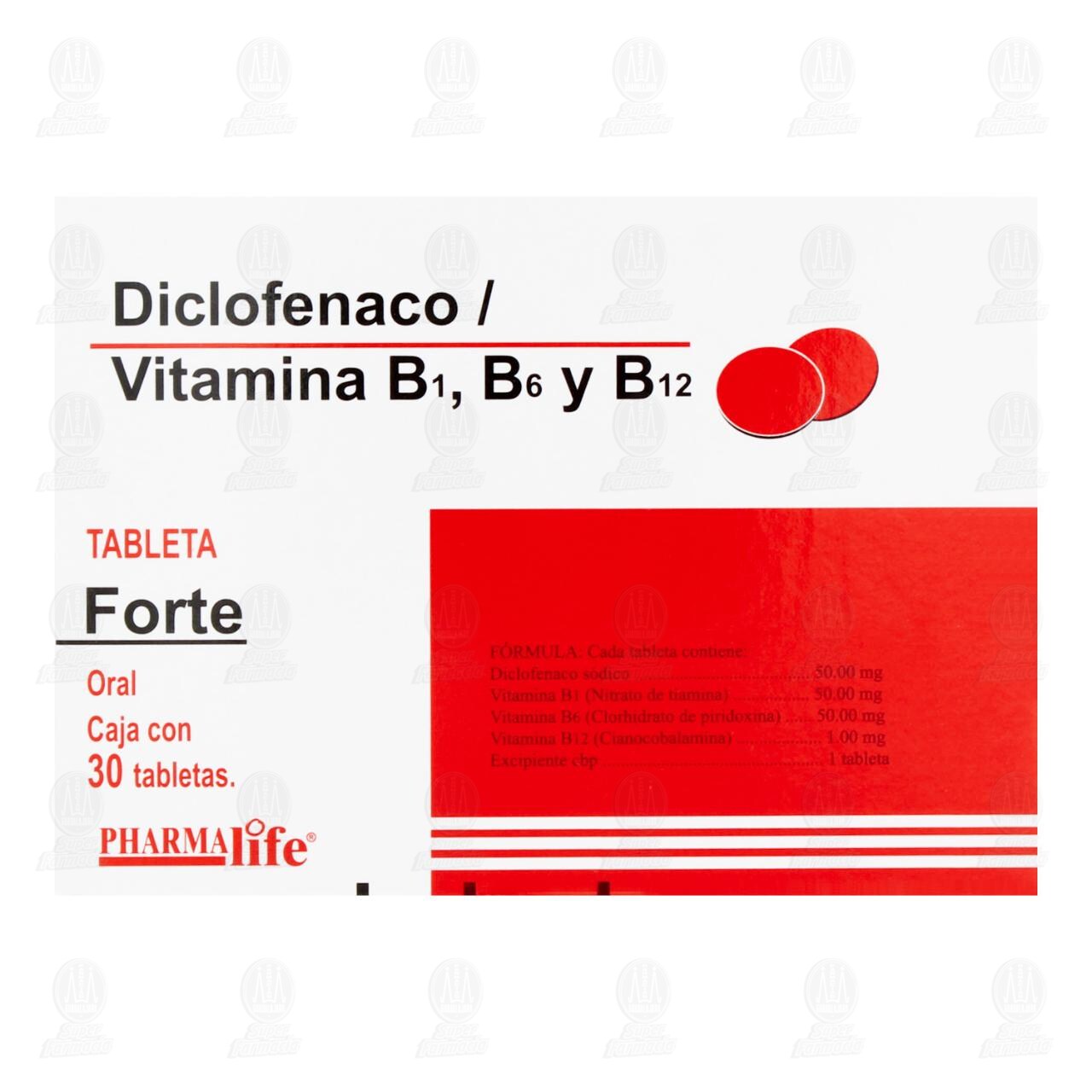 Diclofenaco Forte, 30 Tabletas Pharmalife. image number 2
