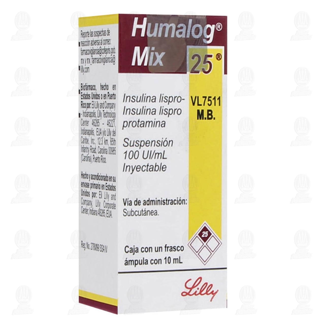 Humalog Mix 25 100UI/ml Suspensi&oacute;n Inyectable &Aacute;mpula, 10 ml. image number 0