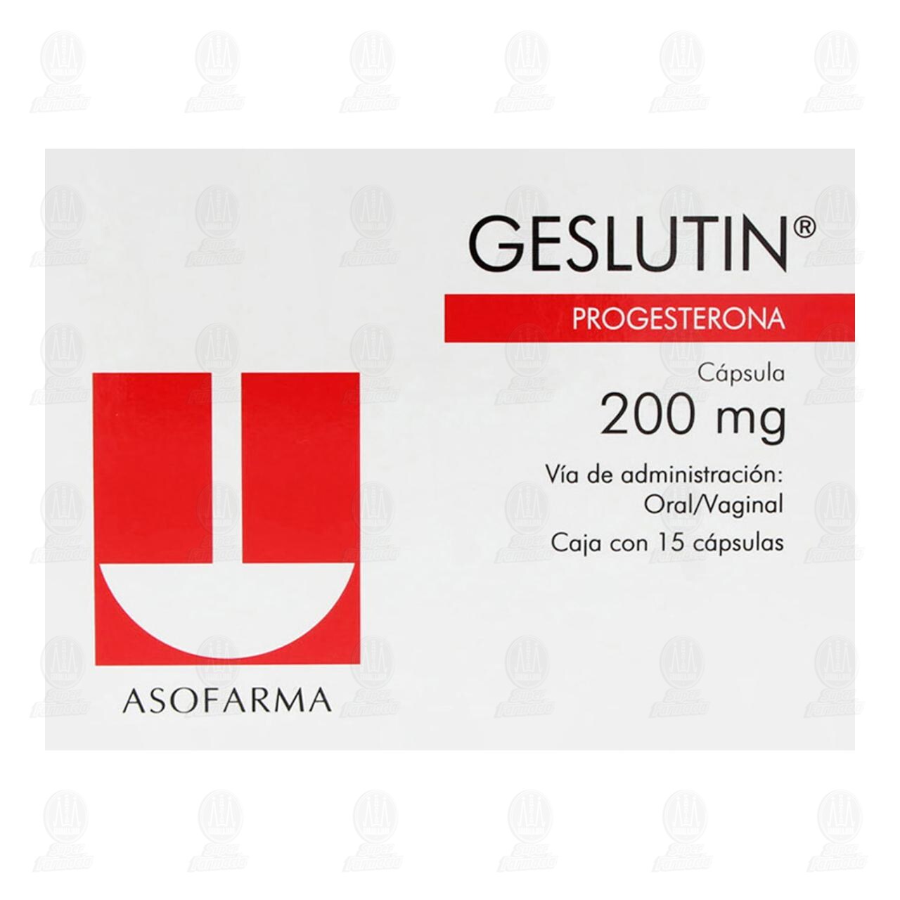 Geslutin 200 mg, 15 Cápsulas. image number 1