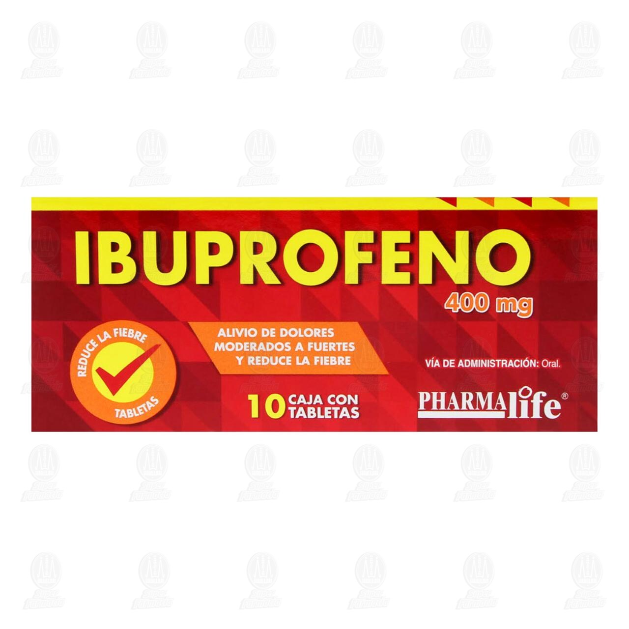 Ibuprofeno 400 mg, 10 Tabletas Pharmalife. image number 1