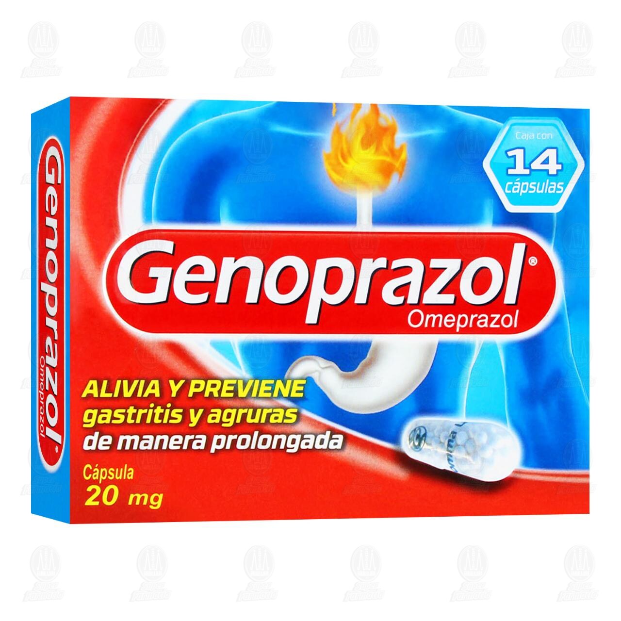 Genoprazol 20 mg, 14 c&aacute;psulas. image number 0