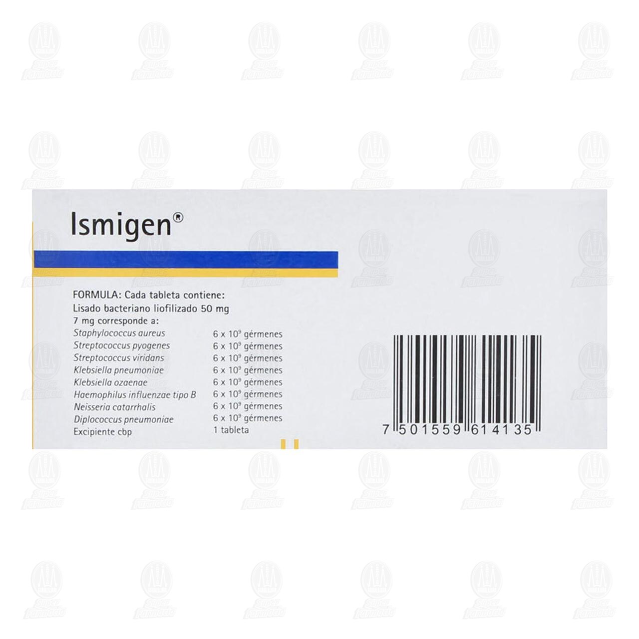 Ismigen 50 mg, 30 Tabletas. image number 2