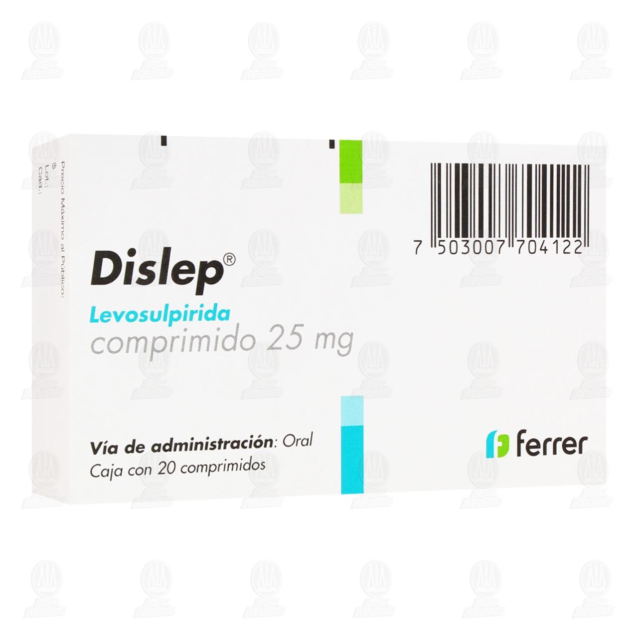 Dislep 25 mg, 20 Comprimidos. image number 0