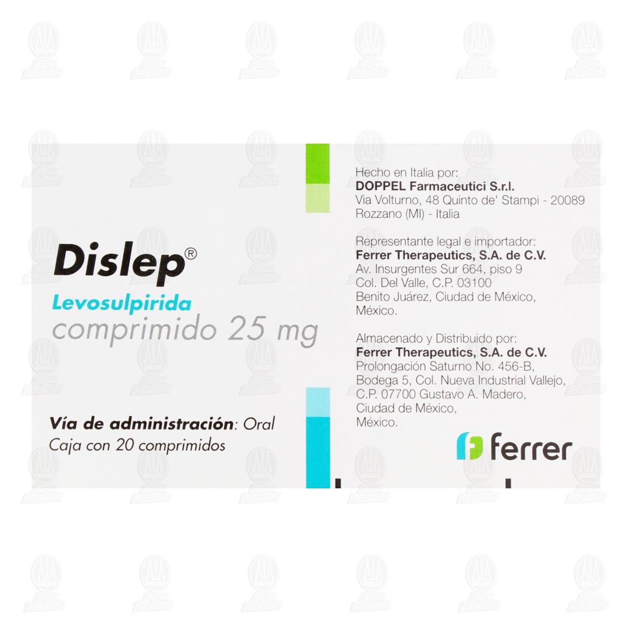 Dislep 25 mg, 20 Comprimidos. image number 2