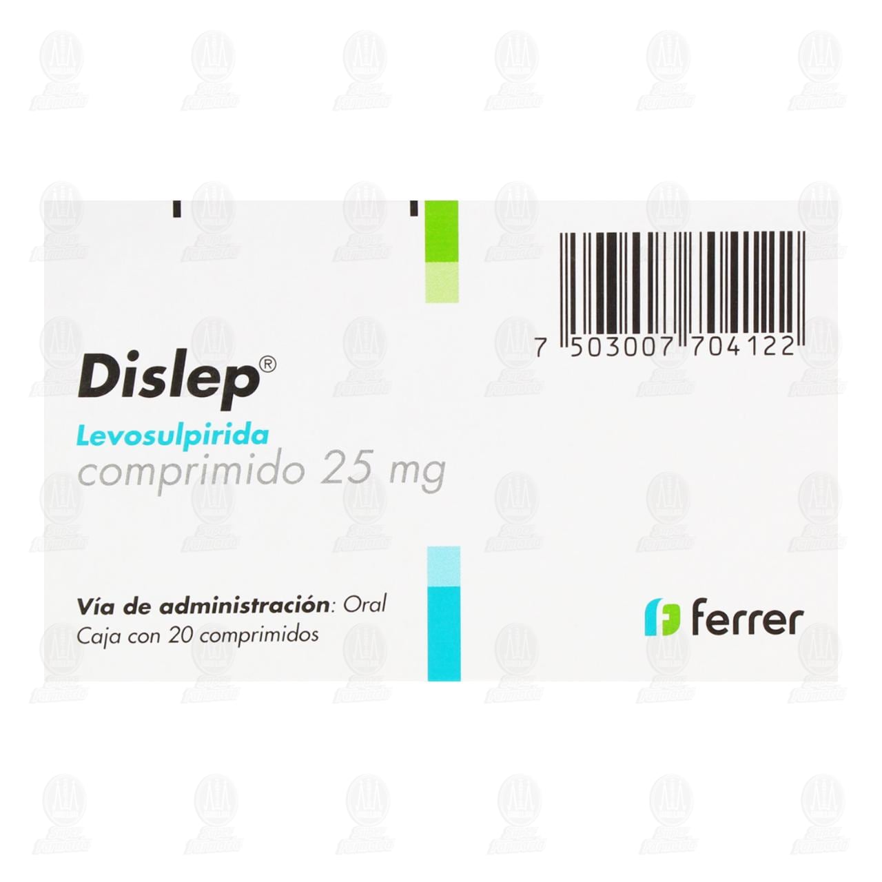Dislep 25 mg, 20 Comprimidos. image number 1