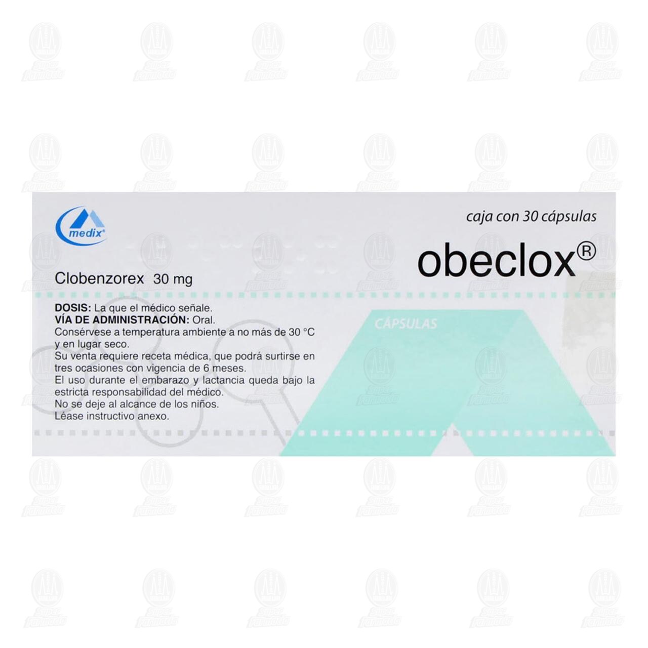 Obeclox 30 mg, 30 C&aacute;psulas. image number 2