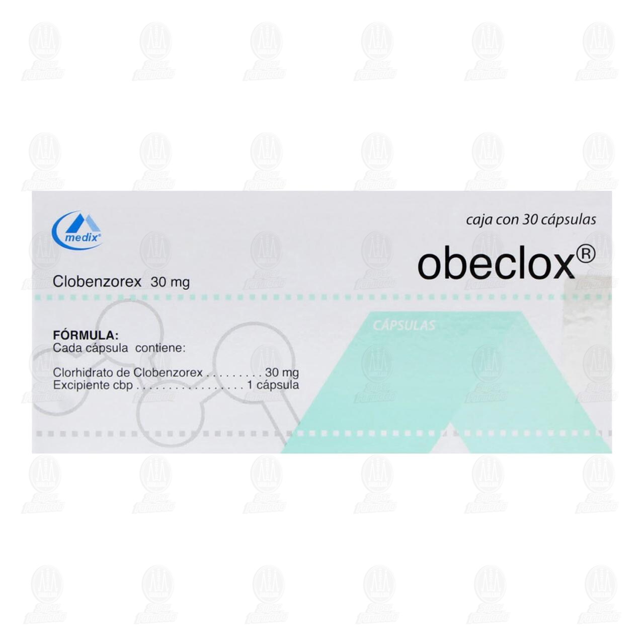 Obeclox 30 mg, 30 C&aacute;psulas. image number 1