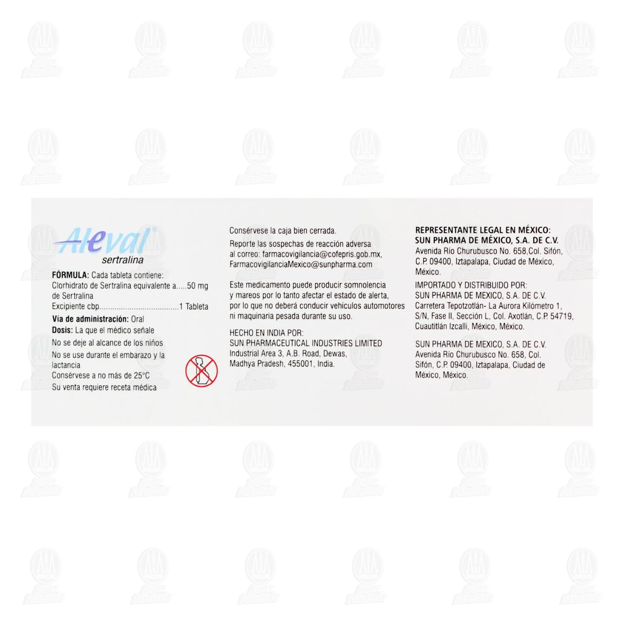 Aleval 50 mg, 14 Tabletas. image number 2