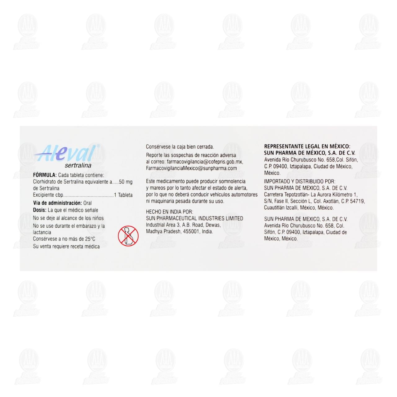 Aleval 50 mg, 14 Tabletas. image number 2