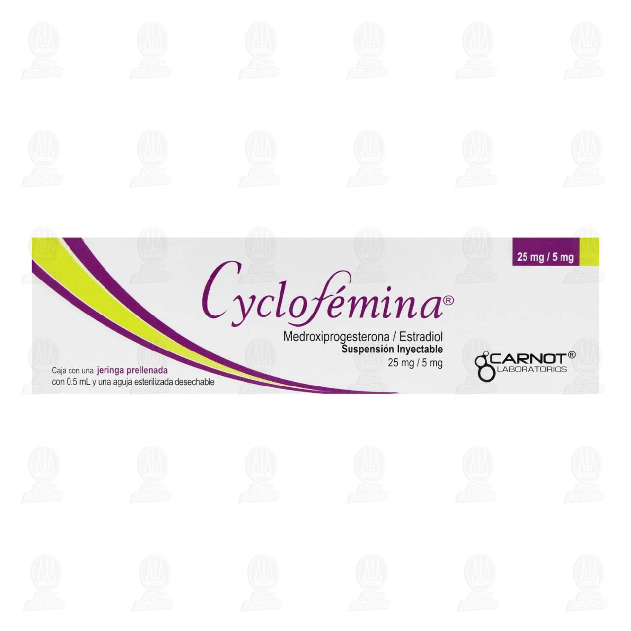 Cyclof&eacute;mina Suspensi&oacute;n Inyectable 25mg/5mg, Jeringa Prellenada 0.5 ml. image number 1