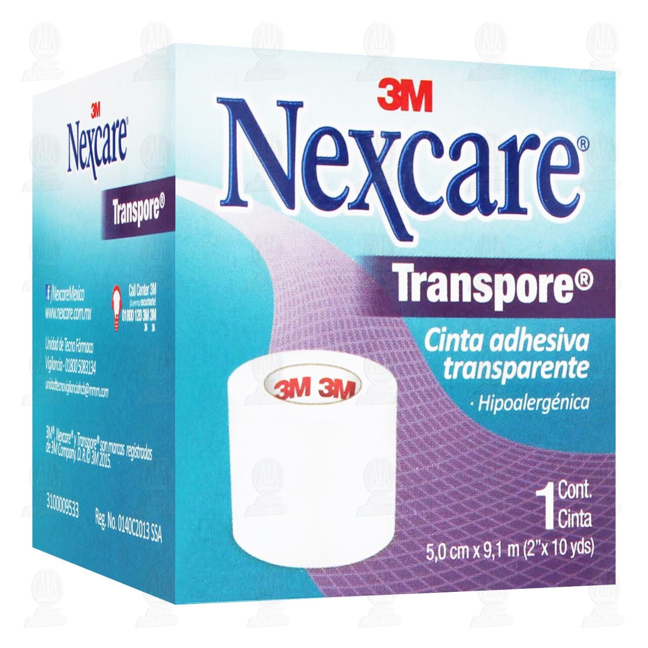 3M Nexcare Cinta Transpore Transparente 5cm x 9.1m, 1 pz. image number 0
