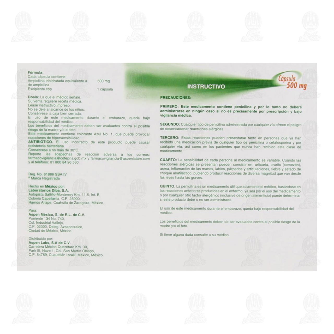 Pentrexyl 500 mg, 28 C&aacute;psulas. image number 2