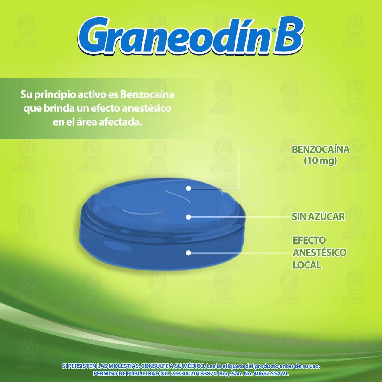 Graneod&iacute;n B Sabor Menta Eucalipto, 24 Pastillas. image number 4