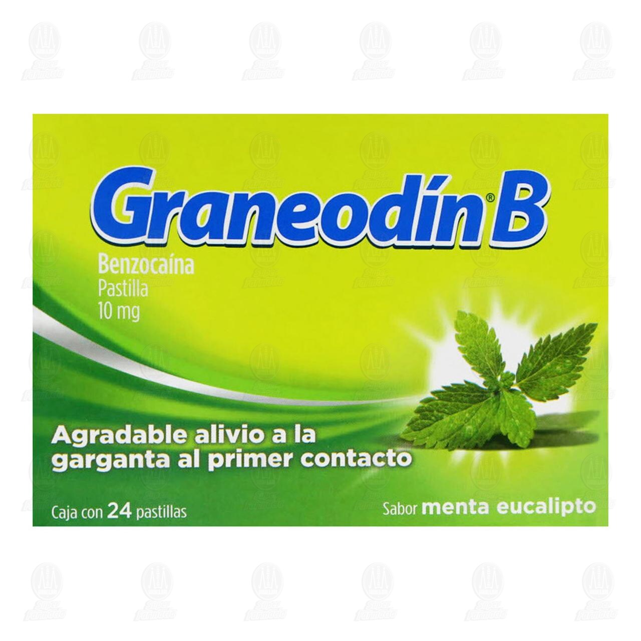 Graneod&iacute;n B Sabor Menta Eucalipto, 24 Pastillas. image number 1
