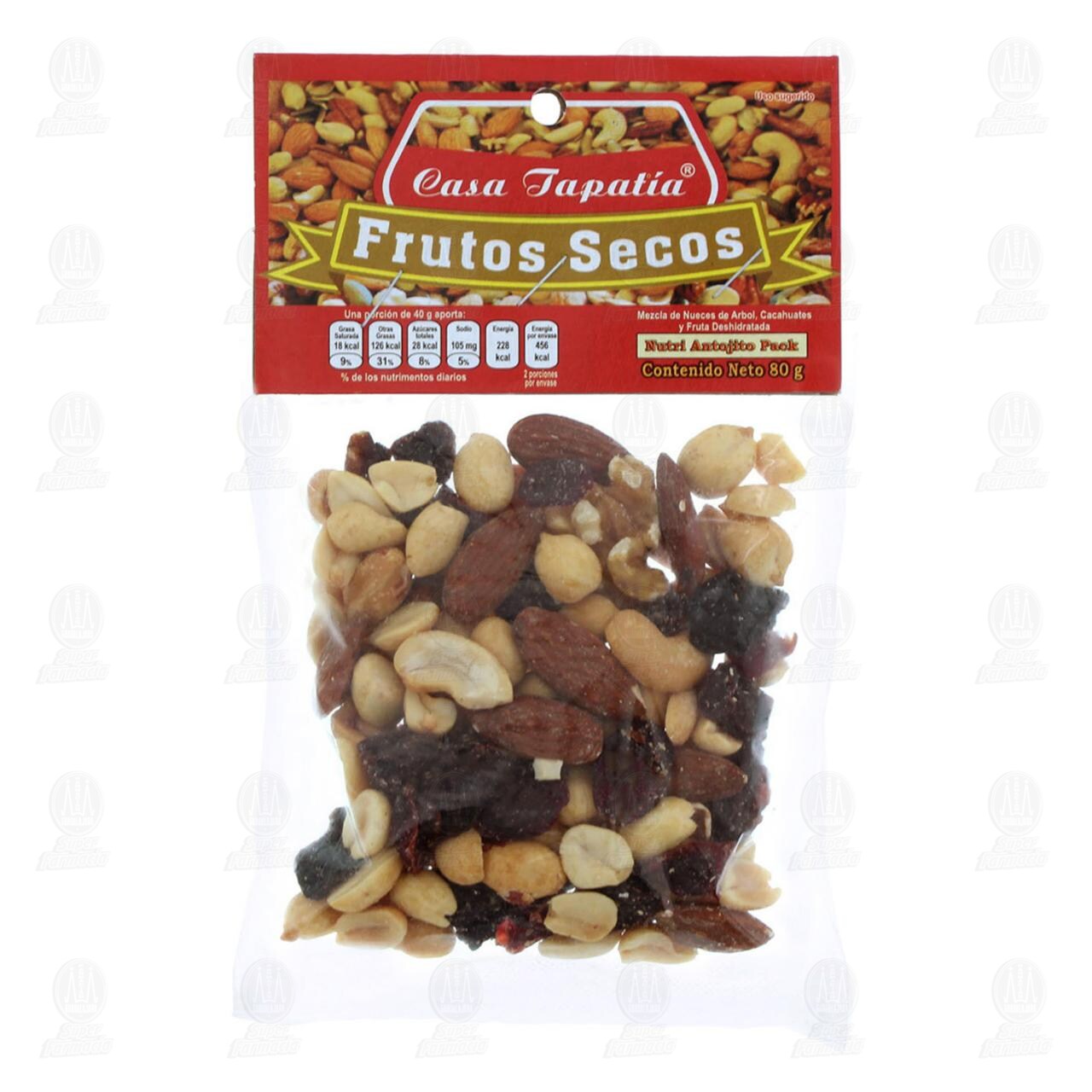 Mezcla Casa Tapatía de Frutos Secos, 80 gr.