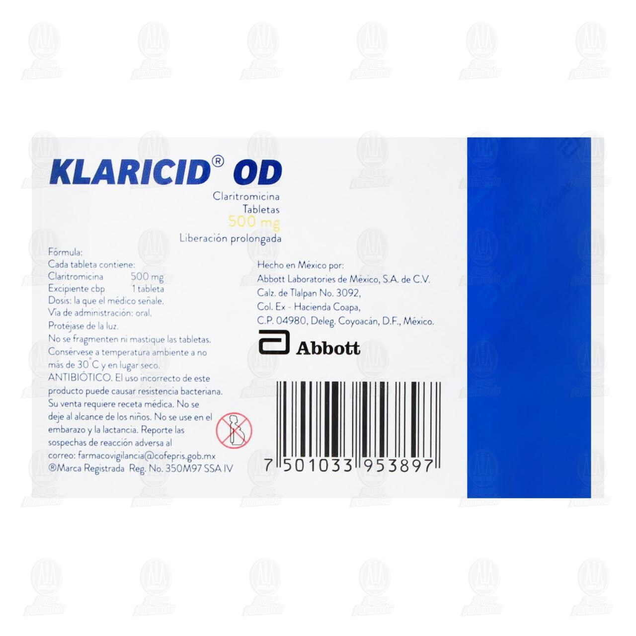 Klaricid OD 500 mg, 14 Tabletas. image number 2