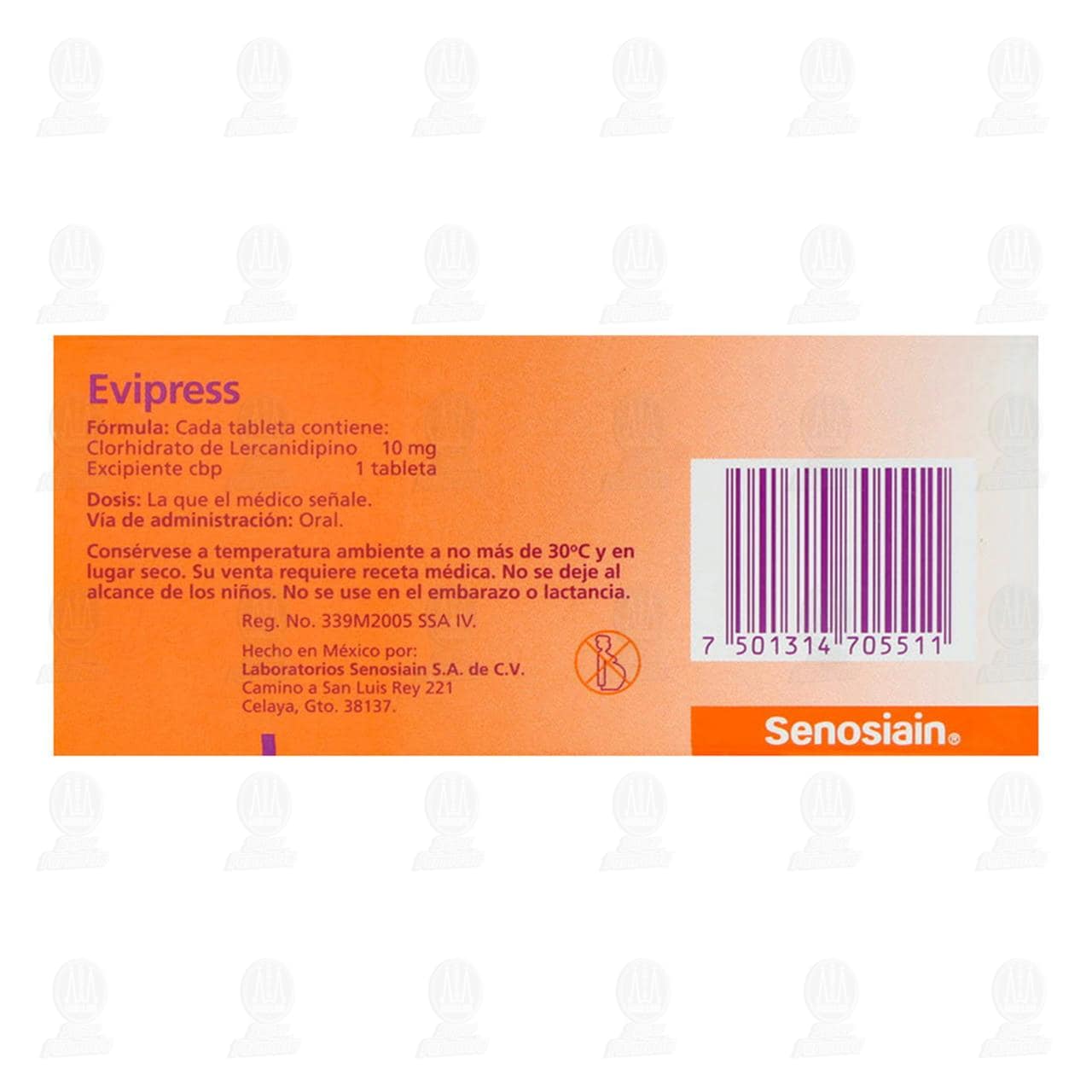 Evipress 10 mg, 10 Tabletas. image number 2